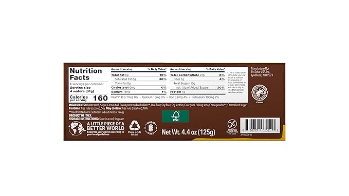 Schär Gluten-Free Cocoa Wafers, 4.4oz, 12-Pack ??Crisp Layers with Creamy Cocoa Filling, Non-GMO, No Preservatives, Perfect Snack or Dessert Treat