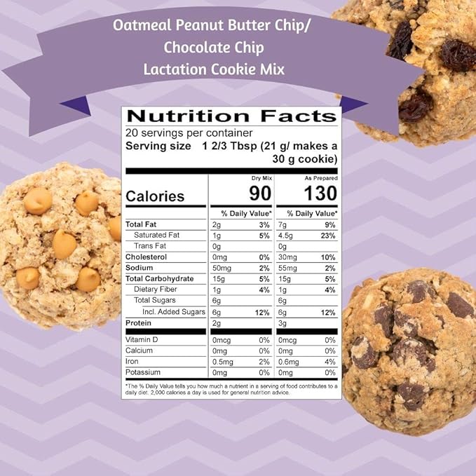 MilkBliss Chocolate Chip and Peanut Butter Chip Oatmeal Lactation Cookie Mixes- BreastfeedingSupplement Support for Milk Supply Increase 2 Pack