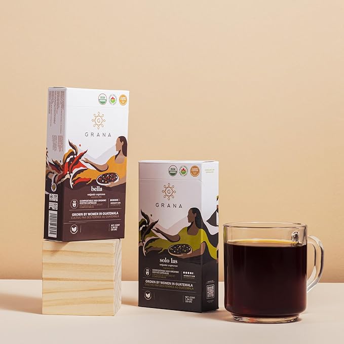 G GRANA Coffee Pods, Compatible with Nespresso OriginalLine, 40 Count, Medium and Dark Roast, USDA Organic 100% Arabica Single Source Specialty Coffee, Compostable Single Serve Capsules