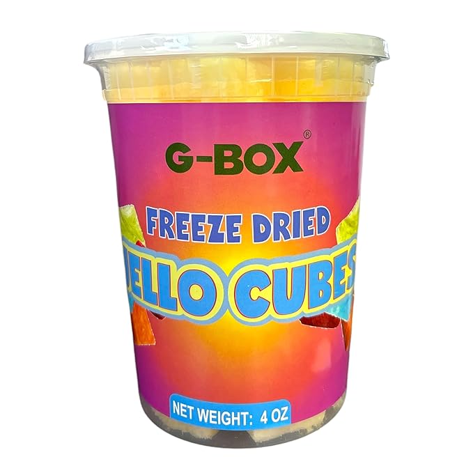 G-Box Freeze-Dried Jello Cubes - 4 oz | USA-Made Freeze Dried Jelly | Freeze-Dried Candy| Trending TikTok Snack, perfect for TikTok Trend Items, Fruit Jelly Candy (Pineapple, Large)