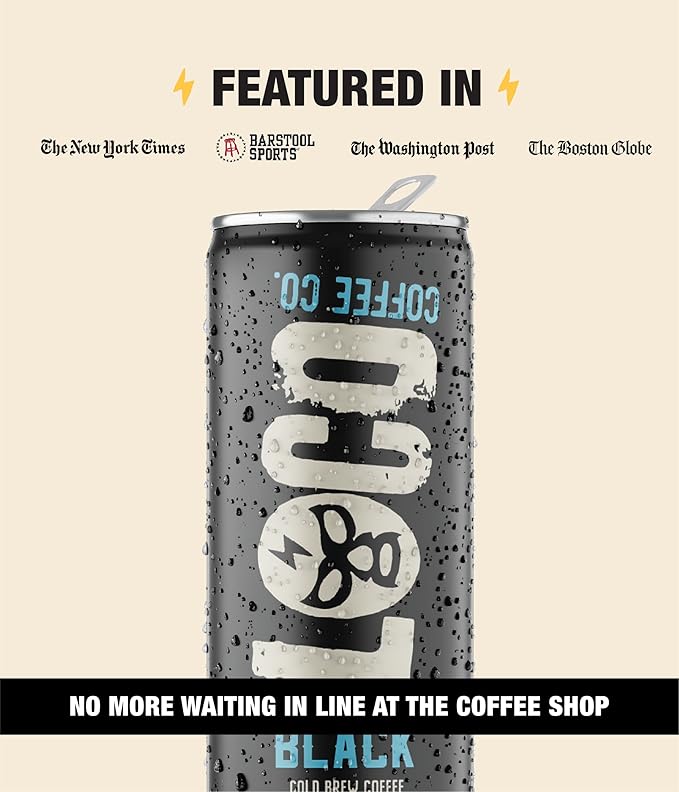 Loco Coffee Black Cold Brew 11 Ounce Can, 12 Count | Zero Sugar, 190mg Caffeine | Gluten Free and Dairy Free | Low Calorie Iced Coffee
