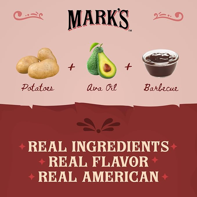 MARK???Kettle Cooked Avocado Oil Potato Chips, BBQ ??Seed Oil & GMO Free | Barbecue, 5 oz (Pack of 3) | Gluten Free, Non-GMO, Chips for Clean & Healthy Snacking