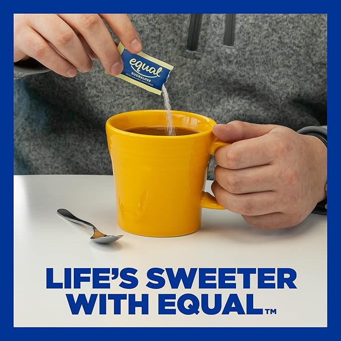 EQUAL Yellow Zero Calorie Sweetener, Sucralose Sugar Substitute, Zero Calorie Sugar Alternative Sweetener Packets, Sugar Alternative, 100 Ct (Pack of 1)