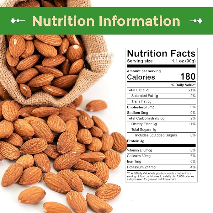 Sincerely Nuts Roasted Whole Unsalted Almonds No Shell - 2Lb Bag - Incredibly Tasty - Sealed for Freshness - Healthy Nutrients