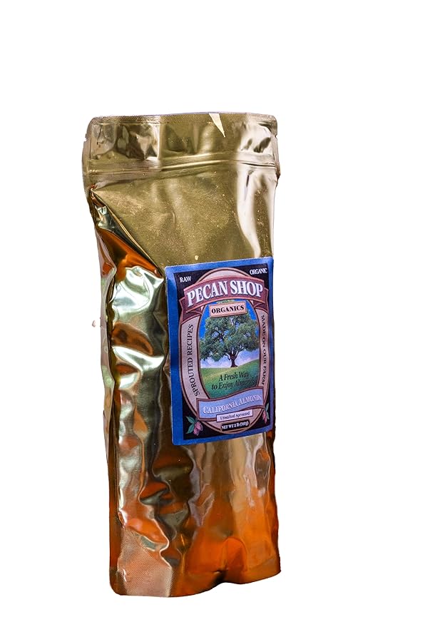 Pecan Shop Sprouted Raw Organic California Almonds 2 lbs-Unsalted Family Recipe Crispy