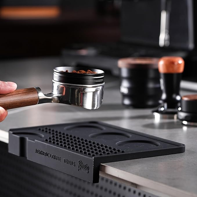 Espresso Tamping Mat for Counter - Ultra Thick Silicone Tamper Mat Coffee Bar Mat, 9.6''횞5.9'' Espresso Mat for Countertops,Fits for Baristas Home Kitchen Bar, Waterproof