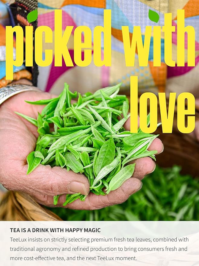 TeeLux Pu-erh Tea Bags, Emperor Puerh Tea, Fermented Yunnan Dark Tea, Smooth & Mellow Flavor, 100 Count