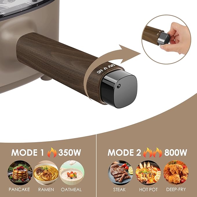 2L Hot Pot Electric with Steamer, Portable Electric Pot with Upgrade Honeycomb Nonstick Coating for Dorm, Office, Travel, Multi Cooker Pot for Ramen, Soup, Oatmeal (Tongs Included)