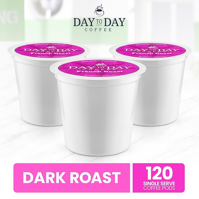 Day To Day 120-Count French Roast Dark Roast Single Serve Coffee Pods for K-Cup Keurig Brewers