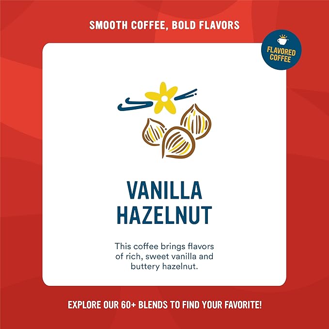 Cameron's Coffee Single Serve Pods, Flavored, Decaf Vanilla Hazelnut, 12 Count (Pack of 6)