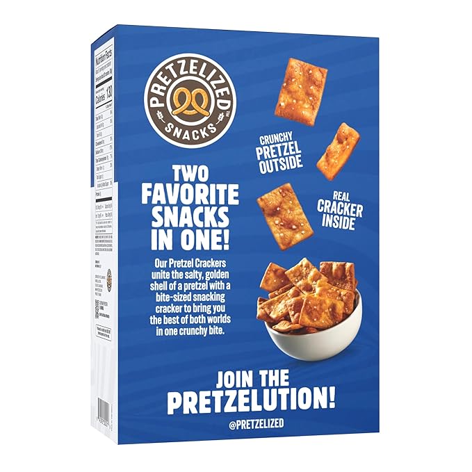 PRETZELIZED Snacks PRETZELIZED Pretzel Crackers, Sea Salt Flavored, 6.5oz Box (Pack of 12)
