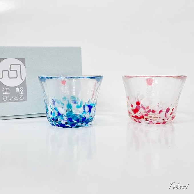 Japanese Handcrafted Sake Cups – Exquisite Artisan Glassware for Cold Sake & Shochu, Elegant Drinkware for Any Occasion, Made in Japan (Spring & Summer Dew, Sake Glass (2.5 fl oz))