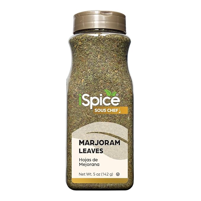 iSpice | Marjoram Leaves | 5 oz | Bulk Size | Premium Herbs | Kosher
