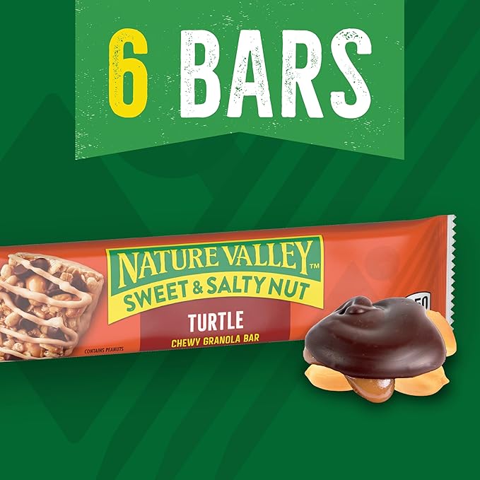 Nature Valley Sweet and Salty Nut Granola Bars, Turtle, 6 Bars, 7.2 oz