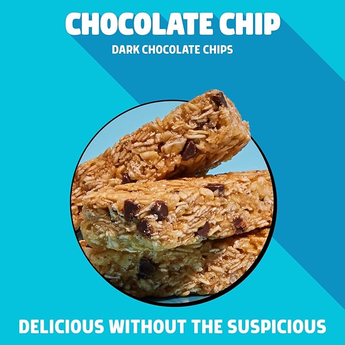 JUNKLESS Chewy Granola Bar 4?멑lavor Variety Pack (24 Bars)?밡on?멒MO, Gluten?멑ree, Less Sugar Snack Bars??Chocolate Chip, Peanut Butter Chocolate Chip, Cinnamon Roll & Real Strawberry, 4 Boxes
