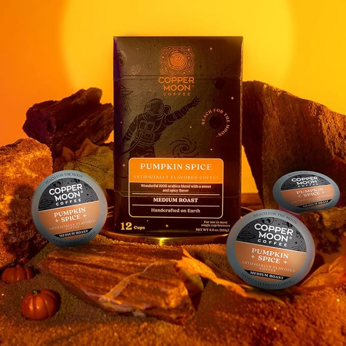 Copper Moon Single Serve Coffee Pods for Keurig K-Cup Brewers, Medium Roast, Pumpkin Spice Blend, 12 Count