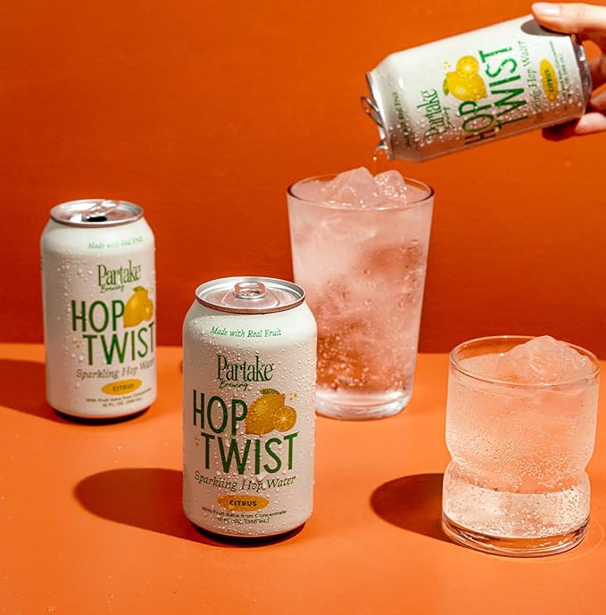 Partake Brewing Craft Hop Water x 12 Fl Oz Cans - Low Calorie & Carb, No Sugar, All Natural Ingredients - Award-Winning Taste, Non Alcoholic Beer Without the Empty Calories