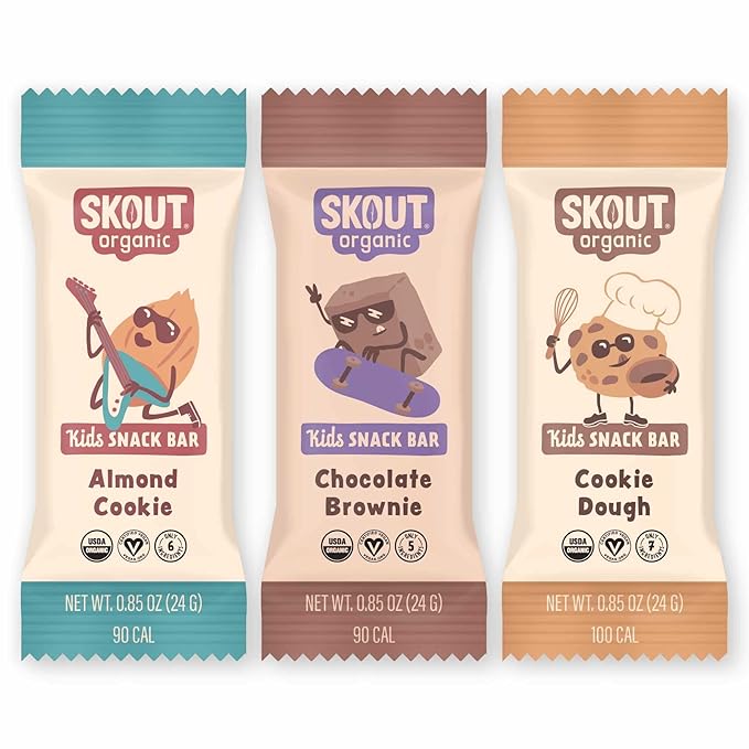 Skout Organic Dessert Inspired Kids Snack Bar Variety Pack (18 Pack) | Organic Kids Snack Bars | School Snacks & Lunch Snacks | Vegan & Paleo | Gluten, Dairy, Grain Free??,<div>