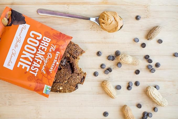 Erin Baker's Breakfast Cookies, Peanut Butter Chocolate, Whole Grain, Non-GMO, 3-ounce (Pack of 12)