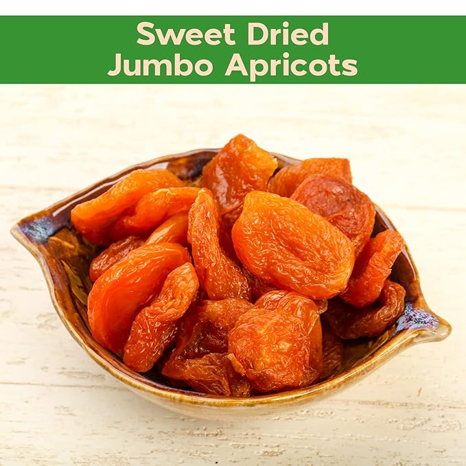 Sincerely Nuts - Dried Jumbo California Apricots | Three Lb. Bag | Dehydrated | Sweet Gourmet Snacking Food | Kosher and Gluten Free