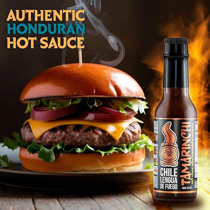 Hot Sauce | Chile Lengua de Fuego (Pack of 3, Tamarinchi) – Mild Tamarind & Chipotle Gourmet Sauce with Citrus & Garlic, Sweet and Smoky Trio