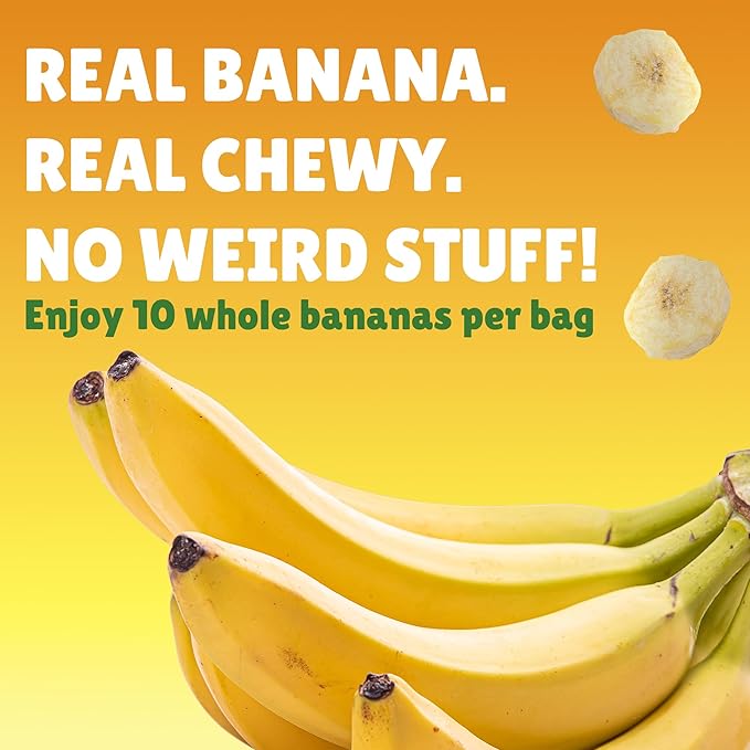 BranchOut Chewy Banana Slices, No Sugar Added, GentleDry Locks in Nutrition, Better than Freeze Dried Banana Chips, Healthy Vegan Fruit Snacks for Kids & Adults, 10 oz Party Bag