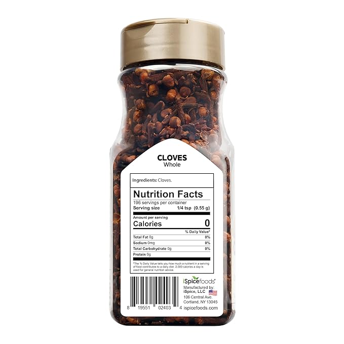 iSpice PREMIUM WHOLE CLOVES | Pure and Fresh |Essential Kitchen Herbs | 4.45oz (126g)
