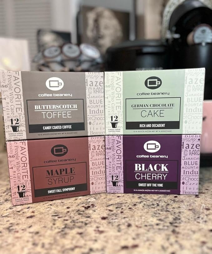 Butterscotch Toffee Flavored Coffee Pods by Coffee Beanery | Medium Roast, 12ct Specialty Arabica Gourmet Coffee