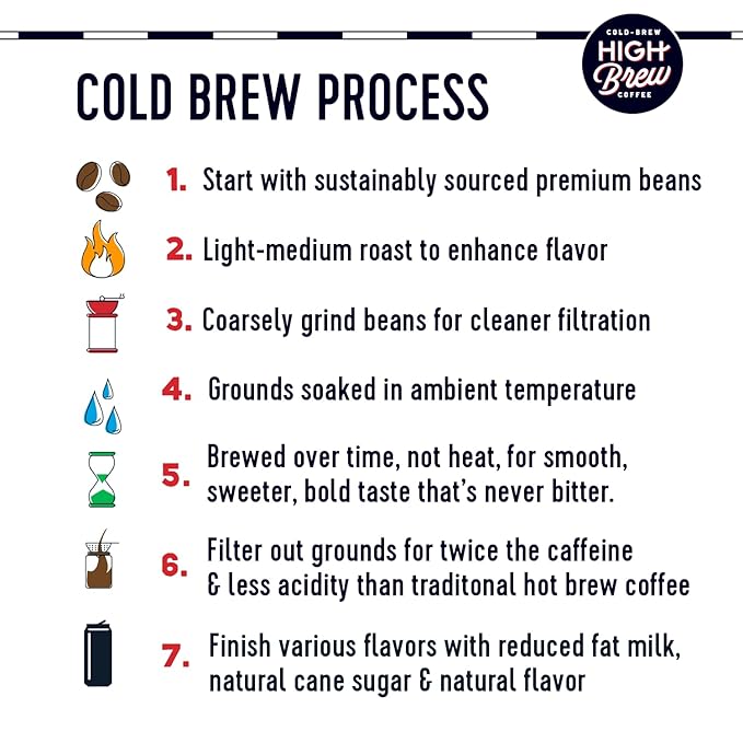 High Brew Coffee, Triple Shot Vanilla Bean, Cold Brew Coffee, 11 Fl Oz, Ready-To-Drink (Pack of 12)
