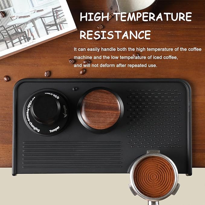 Espresso Tamping Mat ??Food Grade Silicone Coffee Tamper Pad with Portafilter Slots, Heat Resistant, Anti-Slip, Waterproof Tamping Station for Baristas