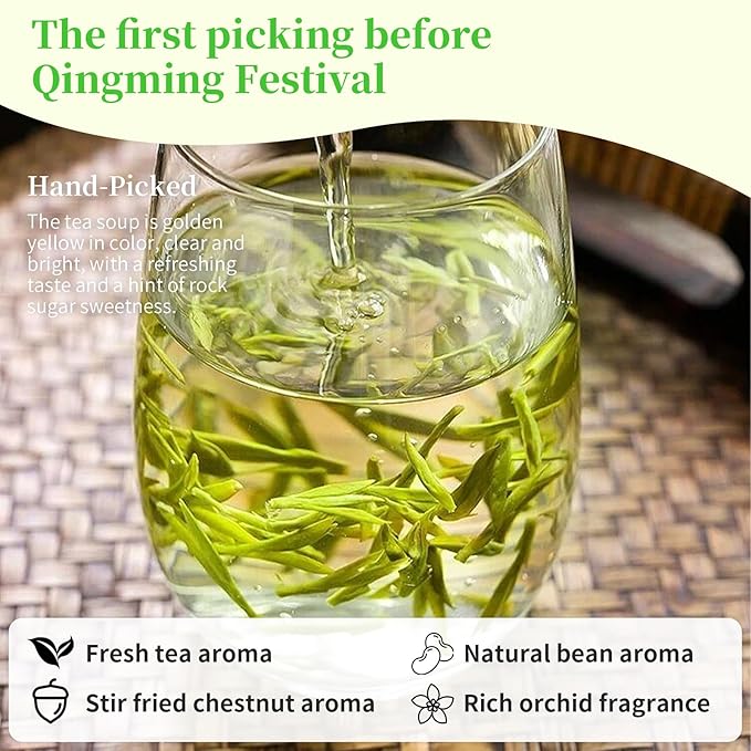 XIXICHA Longjing Tea New Tea Grade AAA Dragon Well Green Tea Loose Leaf Hangzhou Dragonwell Chinese Green Tea Fresh Bean Aroma 榕쇾?????š¤???롥뎺榕쇾????¹뤆 4.23oz/120g