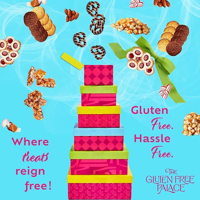 Gluten Free Palace Gift Basket Tower ??Mother?셲 Day Treats ??6-Tier Festive Gluten Free Cookies Gift Basket Treat Tower ??Father?셲 Day Gifts Sweets ??Family, Birthday & Thank You Gift Set