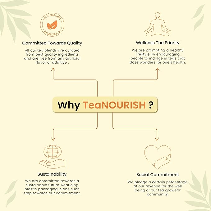 TeaNOURISH Ginger Masala Chai Tea | Assam CTC Loose Black Tea | Blended with Authentic Indian Spices | Indian Ginger Tea | 100% NATURAL INGREDIENTS - 3.53oz/100g (Pack of 2)