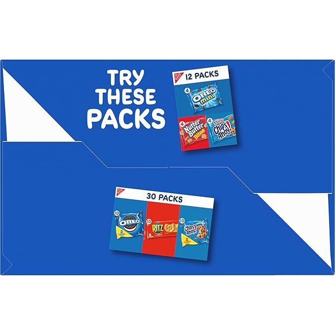 Nabisco Sweet Treats Cookie Variety Pack OREO, OREO Golden & CHIPS AHOY!, 30 Snack Packs (2 Cookies Per Pack) (Pack of 2)