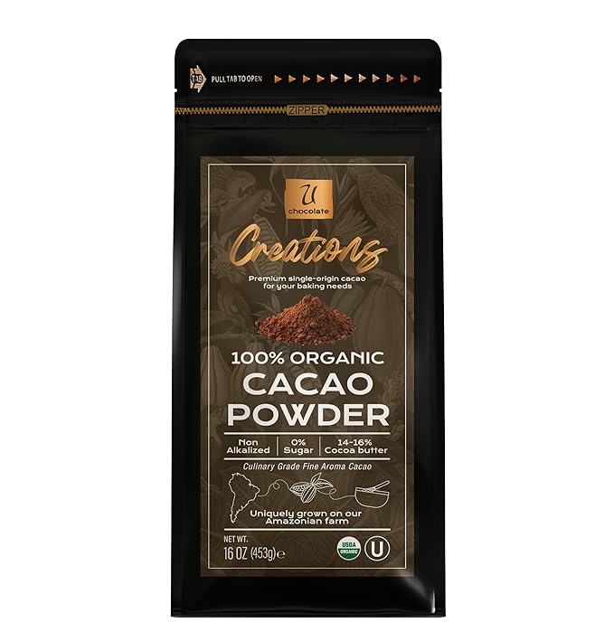 U Chocolate Organic Cacao Powder (1 Lb) Fresh from our Farm, perfect for Baking, No added sugars