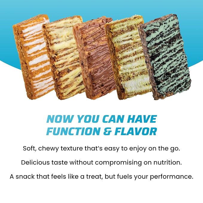 JiMMYBAR! Mint Cookies N Cream - 19g Protein Bars - 7g Low Sugar- 12 Count - 58g Health Bars - Functional Snack with Real Peanut Butter & Hand-Drizzled Chocolate Protein Bar
