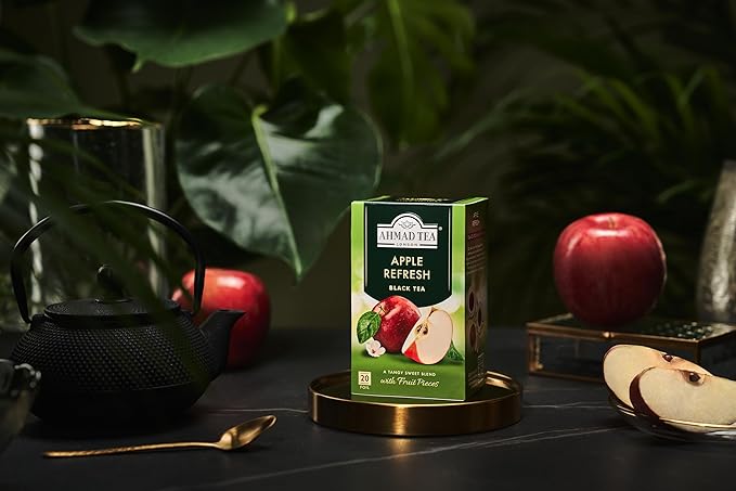 Ahmad Tea Apple Refresh Black Tea, 20-Count Tea Bags (Pack of 6)