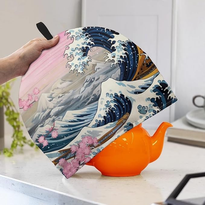 's Starry Sky 3D Printed Teapot Cover Decorative Dome Shaped Large Tea Cosy Dust Cover Home Kitchen Decoration Teapot Cover for Keeping Warm Insulated Kettle Cover