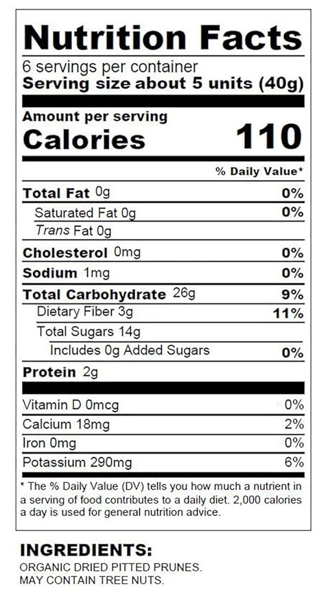 Elan Organic Pitted Prunes, Natural Dried Fruit, No Sugar Added, Sulphite-free, Non-GMO, Vegan, Gluten-Free, Kosher, Healthy Snack, Dried Plums, 8 pack of 7.9 oz
