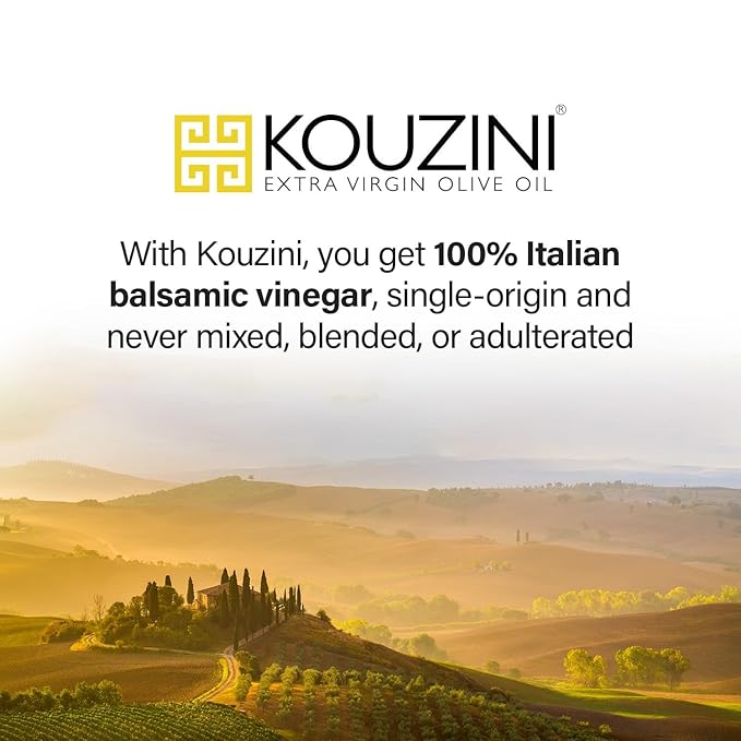 Kouzini Ultra Premium Strawberry Fruit White Balsamic Vinegar, Aged Balsamic Vinegars from Modena, Italy, Premium, Smooth & Full-Bodied Flavor, 250ml Bottle