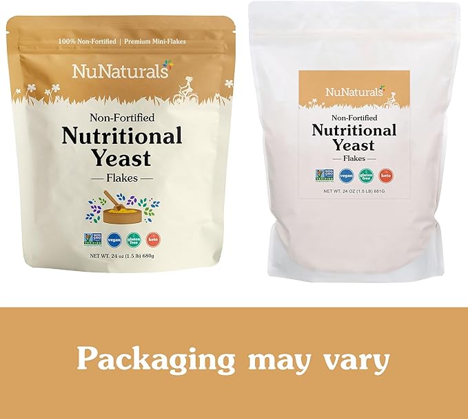 Nunaturals Non-Fortified Nutritional Yeast Flakes, Vegan, Vegetarian, 24 oz