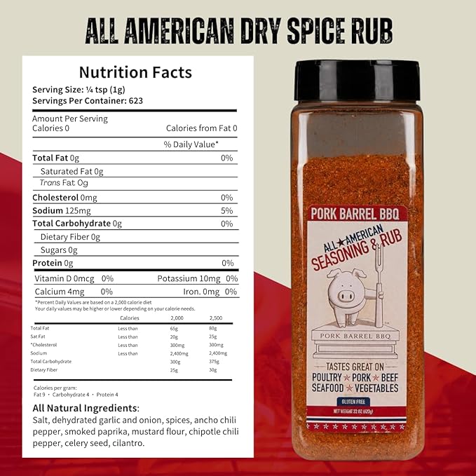 Pork Barrel BBQ All American Seasoning & Rub Catering, 623g