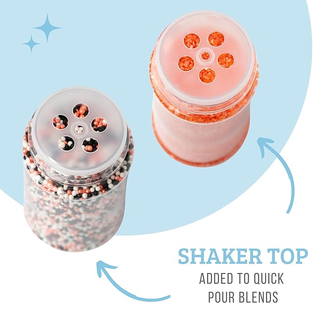 Sweets Indeed Halloween Sprinkles 4-Pack ??10.90 oz Jar Set | Candy Eyeball Mix, Bat & Pumpkin Quin Mix, Orange Sanding Sugar & Black/White/Orange Nonpareils | Cupcake & Cookie Decorations