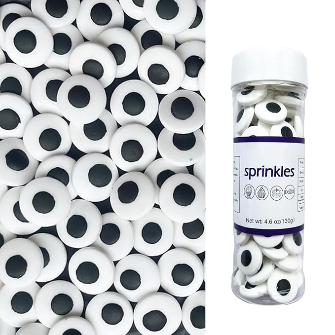 Weraru Big Candy Eyeballs Eye Ball Sweets Cake Cupcake Toppers Cookie Dessert Sprinkles Decorations for Birthday Party Supplies 4.2Ounce