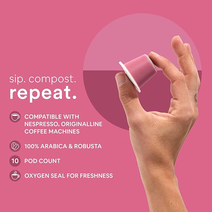 WOKEN COFFEE Compostable Nespresso Pods - Portofino Medium Roast Italian Espresso Coffee Capsules Compatible With Nespresso Coffee Machine (40 Pod Count, 4 Boxes)