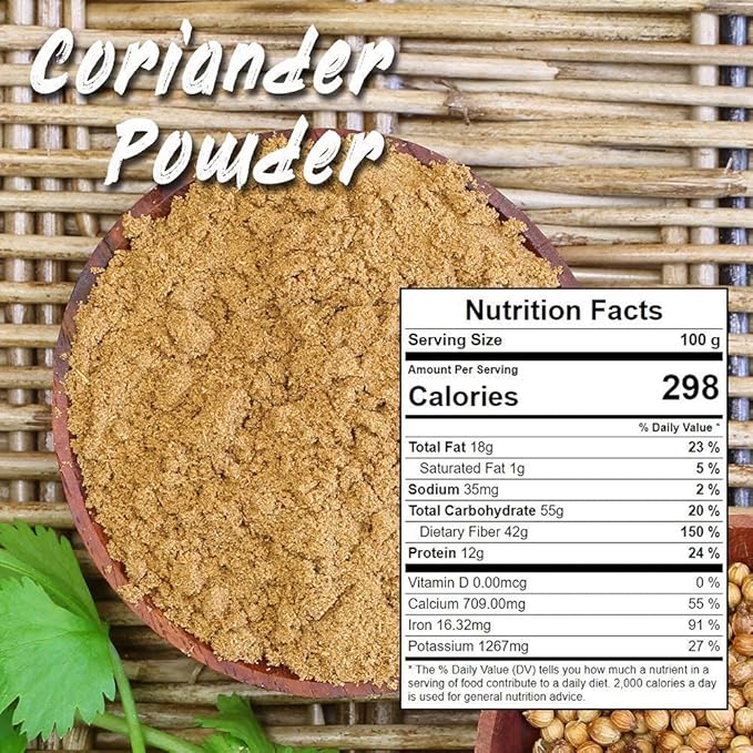 SPICES VILLAGE Ground Coriander, Dried Coriander Seeds Powder, 8 oz, Kosher Certified, All Natural Roasted Indian Spice for Seasoning and Cooking, Gluten Free, Non GMO, Resealable Bulk Bag