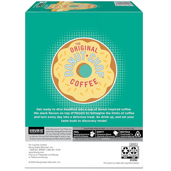 The Original Donut Shop Vanilla Cream Puff Coffee, Keurig Single Serve K-Cup Pods, Medium Roast, 96 Count