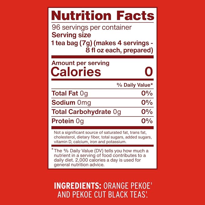 Luzianne Unsweetened Iced Tea Bags, Family Size, 24ct Box (Pack of 6)