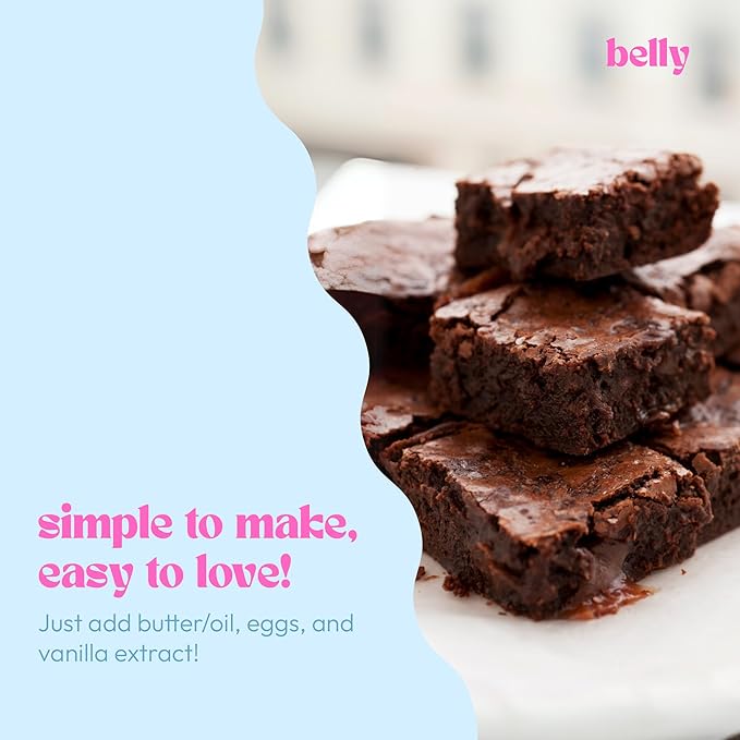 Belly Brownie Mix with Collagen Protein | High-Protein | Fudgy Brownies | Grain-Free Dairy-Free Nut-Free | Healthy Snacks For Adults & Kids | Women-Owned Business | 11.4 oz | 3 Pack