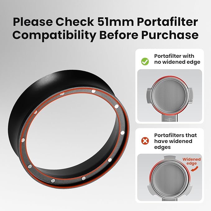MHW-3BOMBER 51mm Espresso Dosing Funnel & Puck Screen Set, Magnetic Dosing Rring & Reusable Filter kit Compatible with 51mm Bottomless Portafilter, Coffee Dosing Ring with Eppresso Puck DR7015-OS